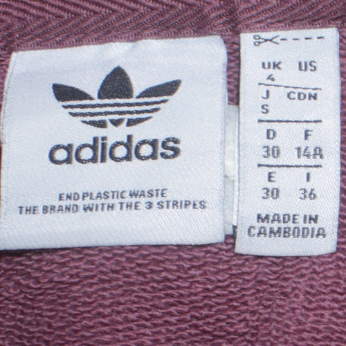 Adidas Originals Womens Mauve Cotton Crew Neck Sweatshirt Size 14