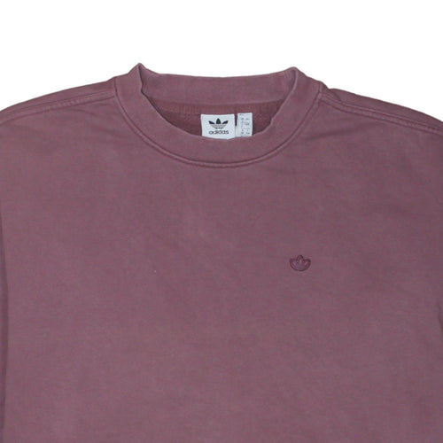 Adidas Originals Womens Mauve Cotton Crew Neck Sweatshirt Size 14
