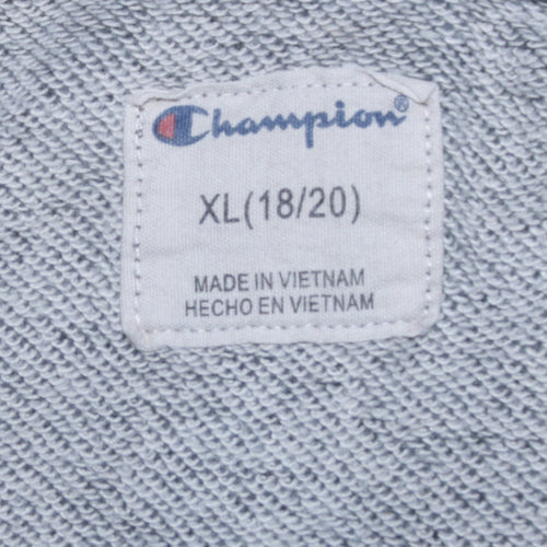 Champion Boys Grey XL Pullover Fleece Hoodie with Logo
