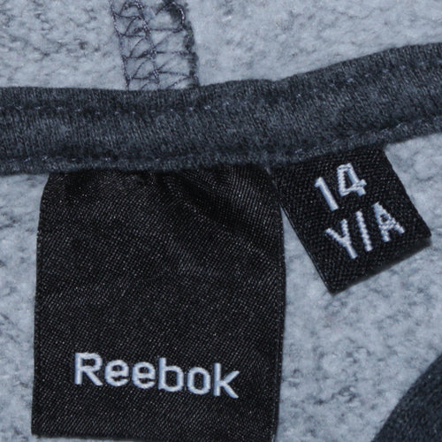 Reebok Boys Grey Pullover Hoodie 14 Years Hooded Fleece Sweatshirt