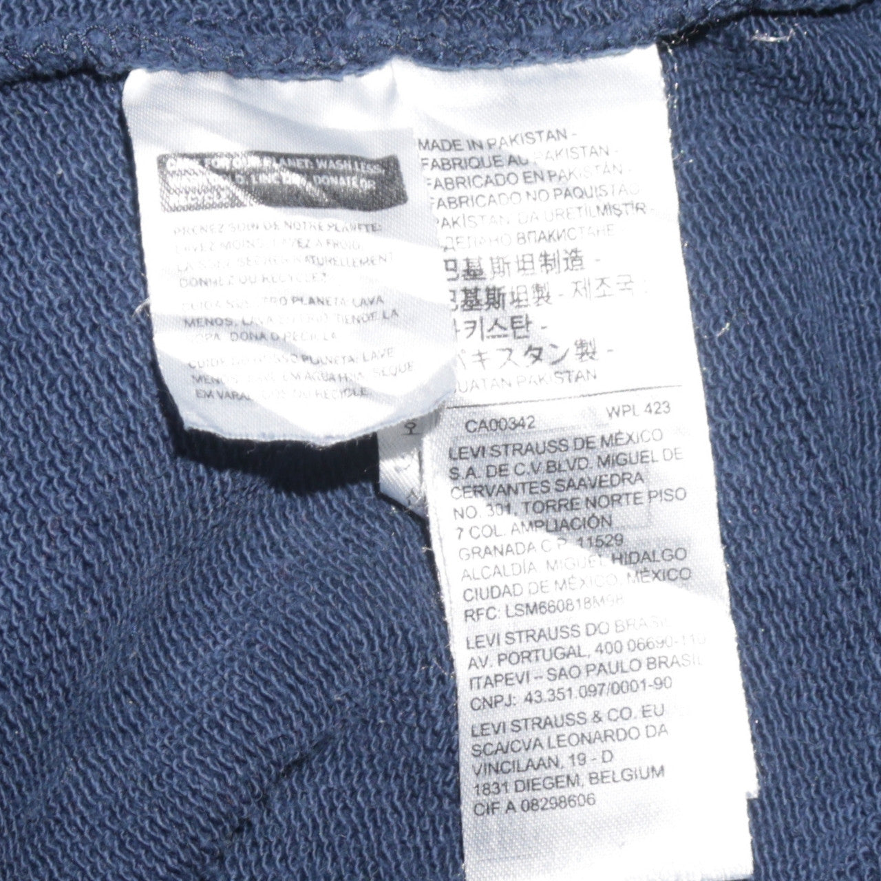 Levi's Men's Blue Pullover Hoodie L Regular Fit Cotton Blend