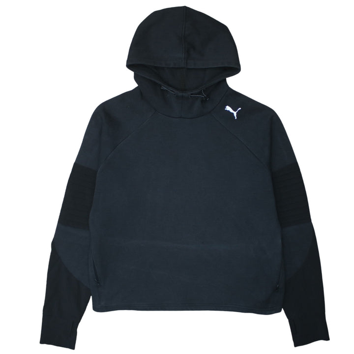 Puma Womens Black XL Relaxed Fit Pullover Hoodie