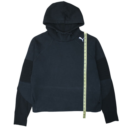 Puma Womens Black XL Relaxed Fit Pullover Hoodie