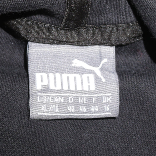 Puma Womens Black XL Relaxed Fit Pullover Hoodie