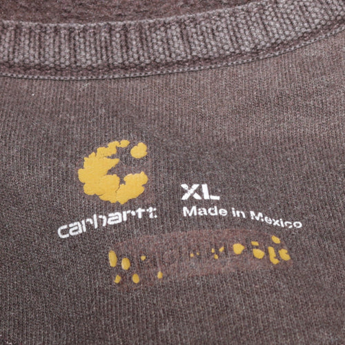 Carhartt Men's Brown XL Pullover Hoodie Workwear Fleece