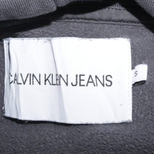 Calvin Klein Jeans Men's Grey Pullover Hoodie Size S Logo Fleece