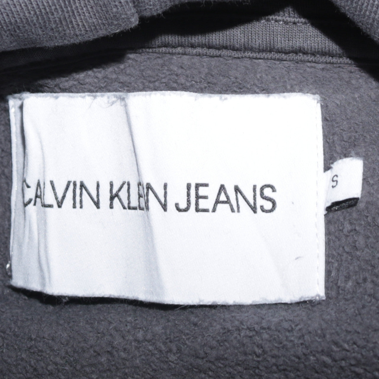 Calvin Klein Jeans Men's Grey Pullover Hoodie Size S Logo Fleece