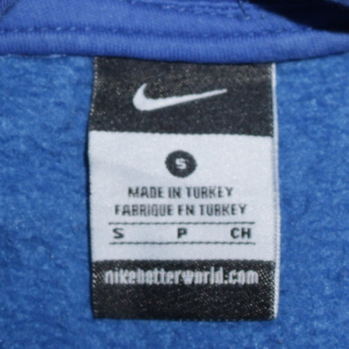 Nike Men's Blue Pullover Hoodie Small Logo Fleece Sweatshirt