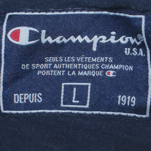 Champion Men's Grey Logo Pullover Sweatshirt Size L Regular Fit