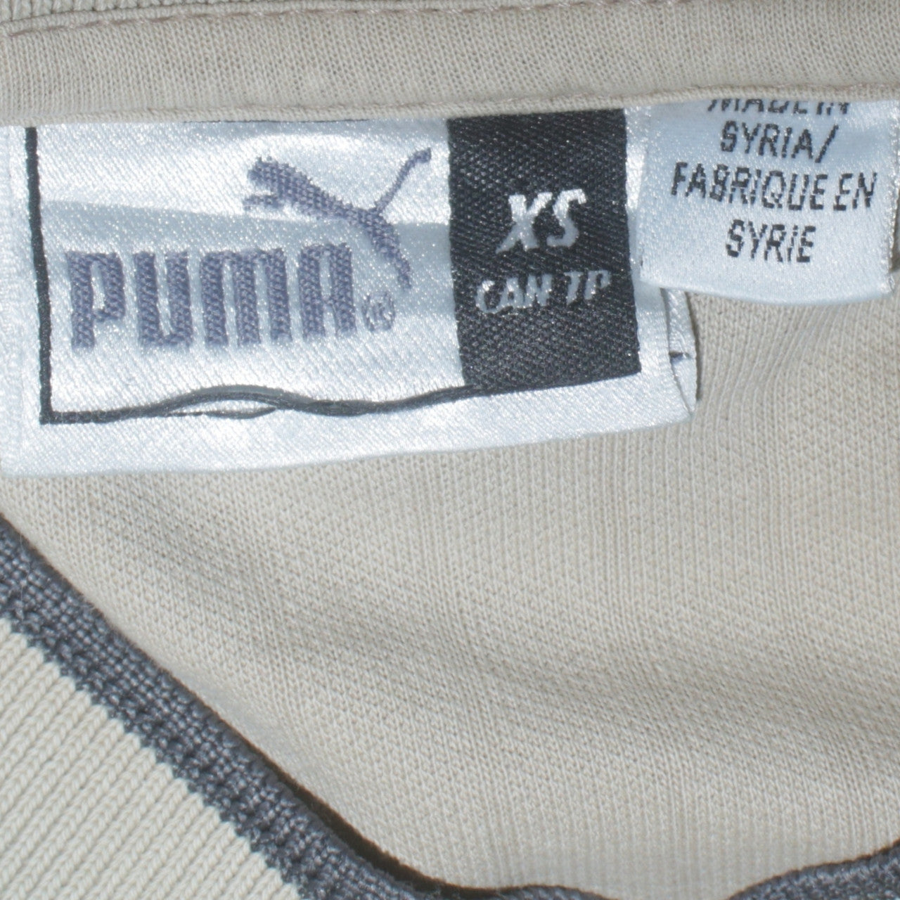 Puma Mens Beige V-Neck Pullover Sweatshirt XS Lightweight Cotton