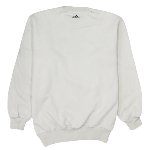 Adidas Teens White Pullover Sweatshirt 164 Logo Crew Neck Fleece