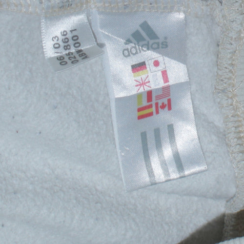 Adidas Teens White Pullover Sweatshirt 164 Logo Crew Neck Fleece