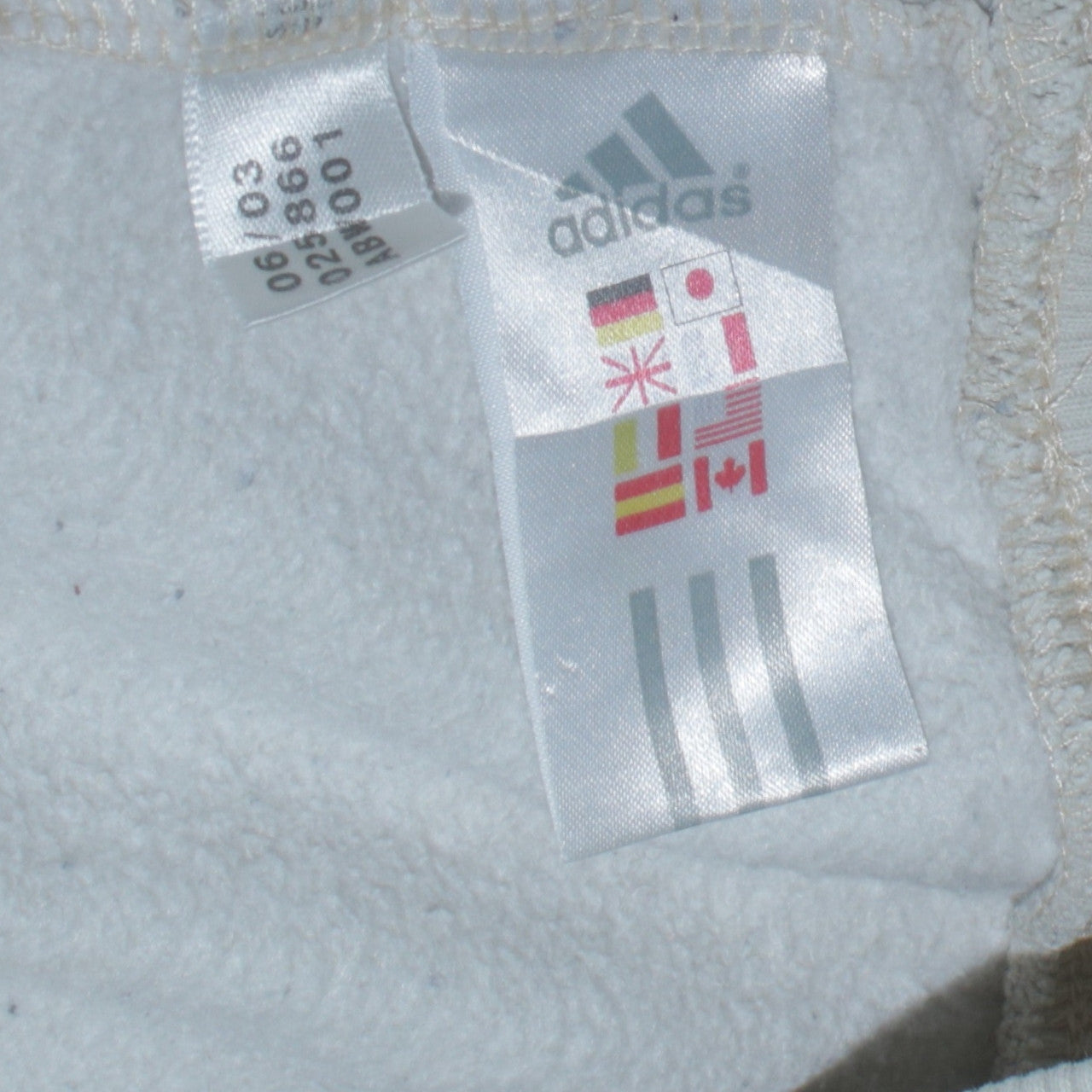 Adidas Teens White Pullover Sweatshirt 164 Logo Crew Neck Fleece