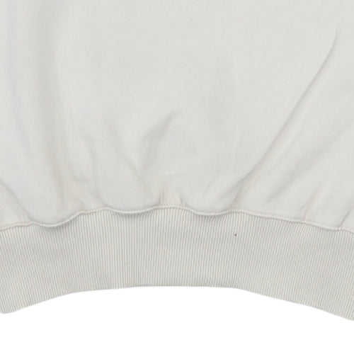 Adidas Teens White Pullover Sweatshirt 164 Logo Crew Neck Fleece