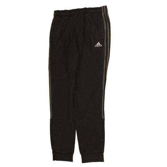 adidas Men's Black Jogger Sweatpants S Regular Fit Fleece Striped