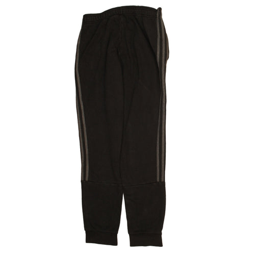 adidas Men's Black Jogger Sweatpants S Regular Fit Fleece Striped