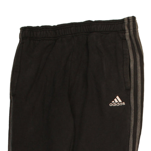 adidas Men's Black Jogger Sweatpants S Regular Fit Fleece Striped
