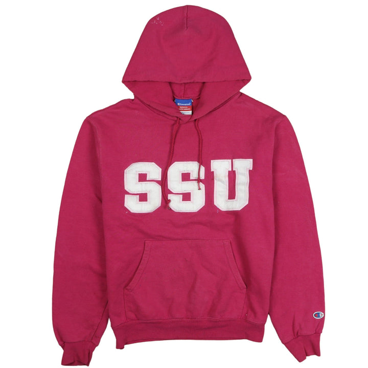 Champion Womens Pink Pullover Hoodie SSU Graphic Size S