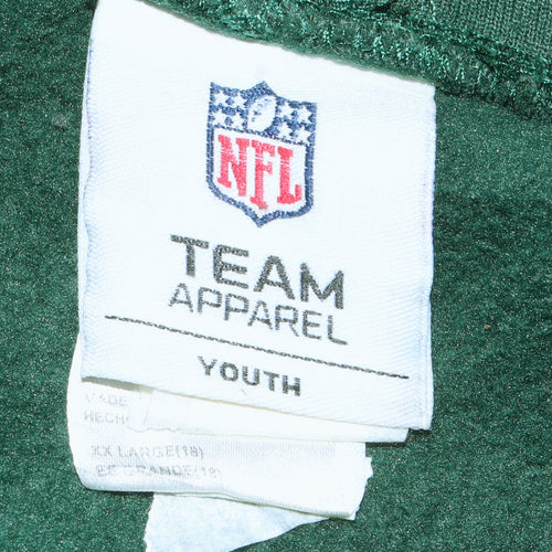 NFL Team Apparel Boys Green Hooded Pullover Sweatshirt Youth XL