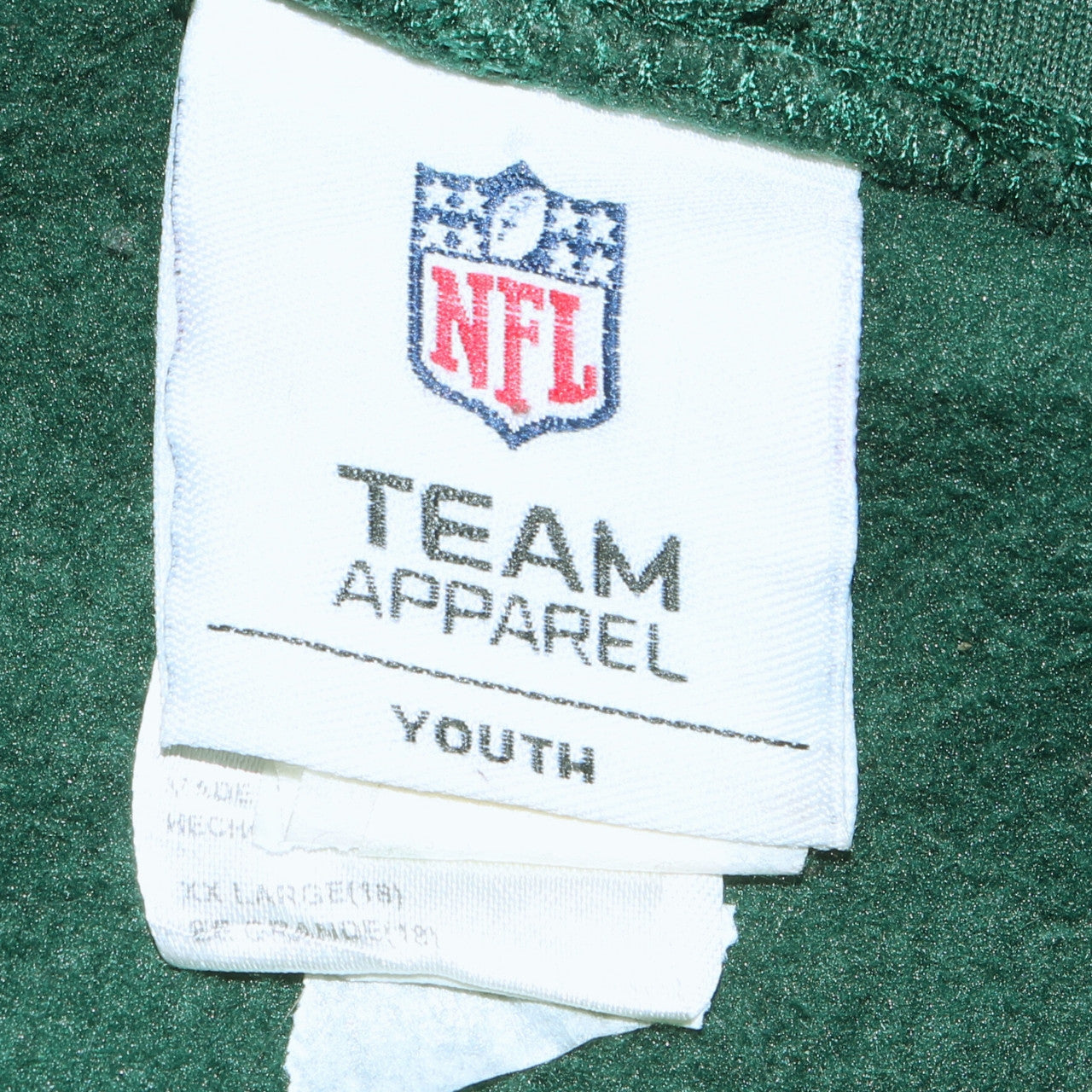 NFL Team Apparel Boys Green Hooded Pullover Sweatshirt Youth XL