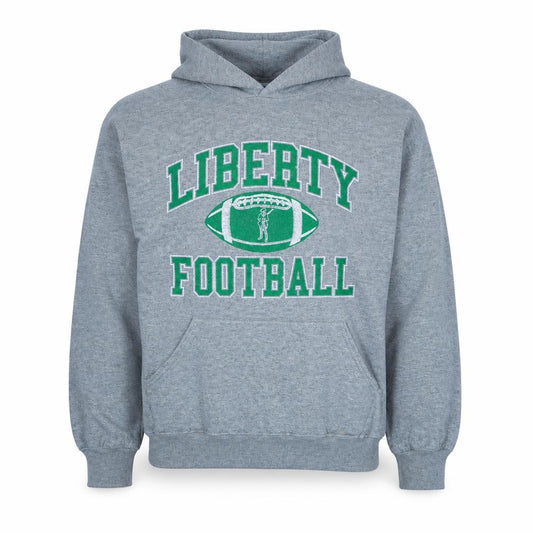 Front view of Russell Athletic Men’s Grey Liberty Football Pullover Hoodie L
