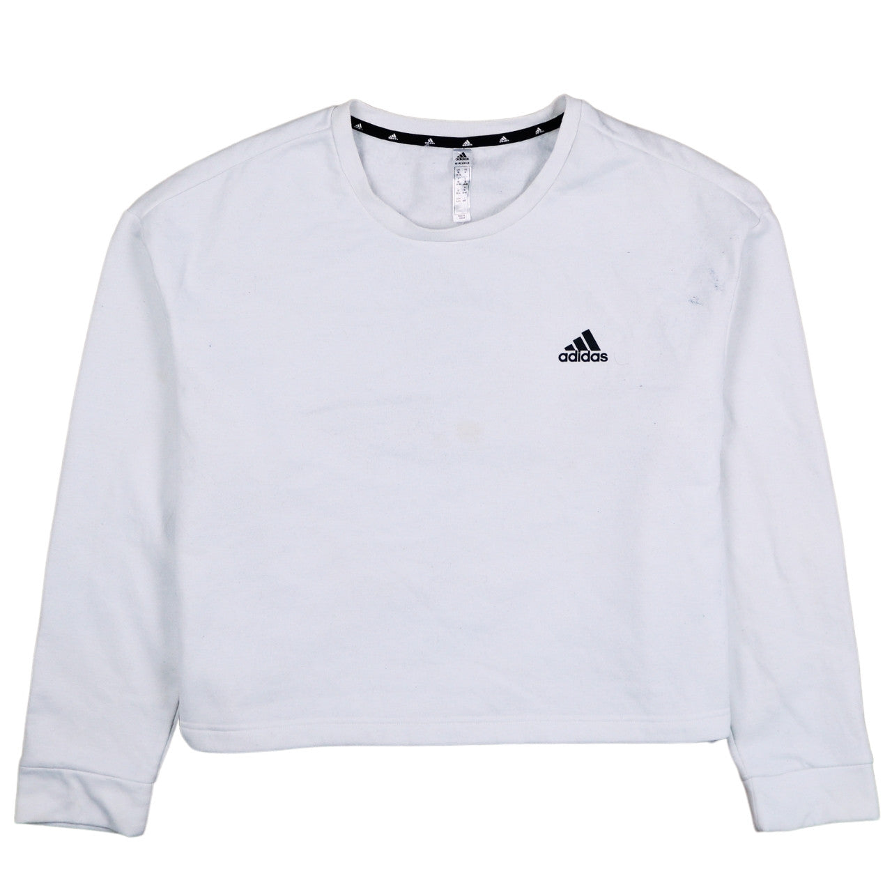 Adidas Women's White XL Crew Neck Pullover Sweatshirt Logo Print