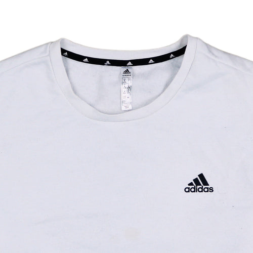 Adidas Women's White XL Crew Neck Pullover Sweatshirt Logo Print