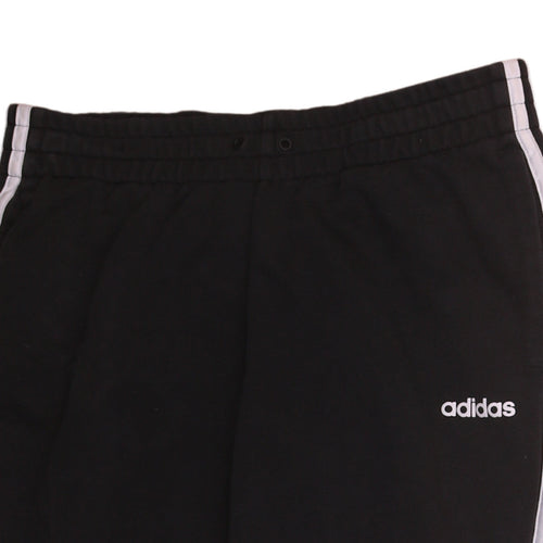 Adidas Womens Black 12-14 Jogger Sweatpants Elastic Waist