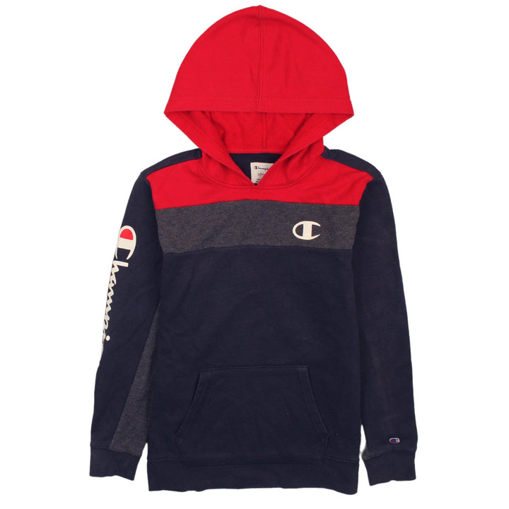 Champion Boys Multicoloured Pullover Hoodie L Colourblock Logo Sweatshirt