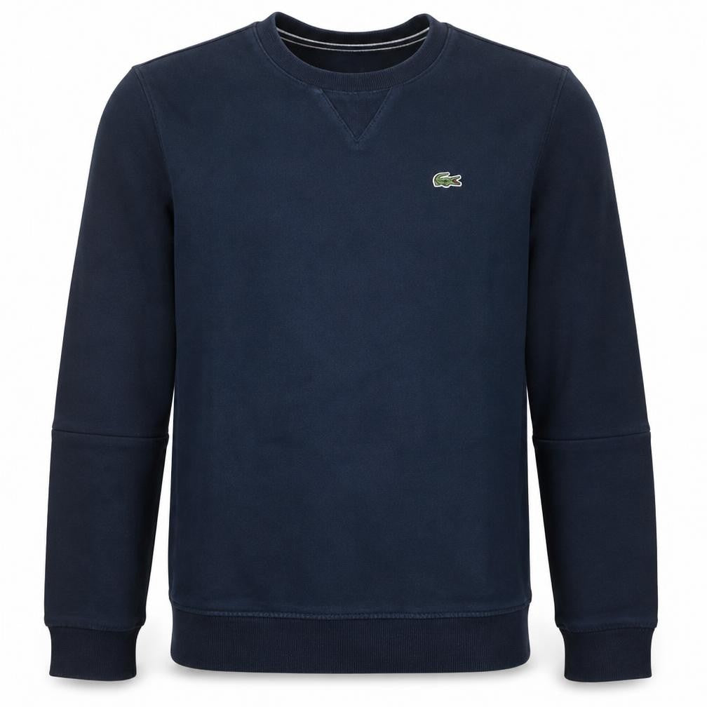 Front view of Lacoste Men’s Blue Crew Neck Pullover Sweatshirt XS