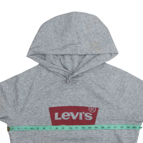 Levi's Women's Grey Pullover Hoodie XS Logo Cotton Blend Casual