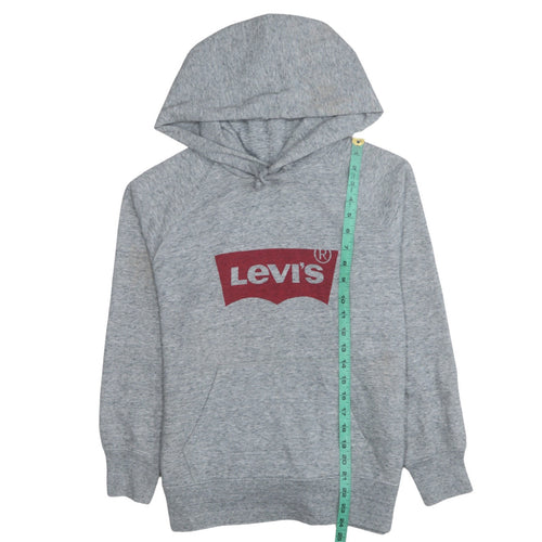 Levi's Women's Grey Pullover Hoodie XS Logo Cotton Blend Casual