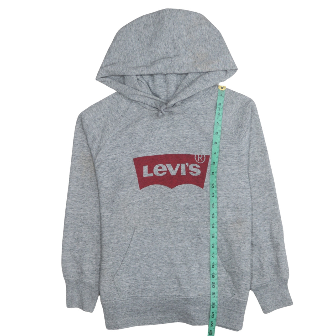 Levi's Women's Grey Pullover Hoodie XS Logo Cotton Blend Casual