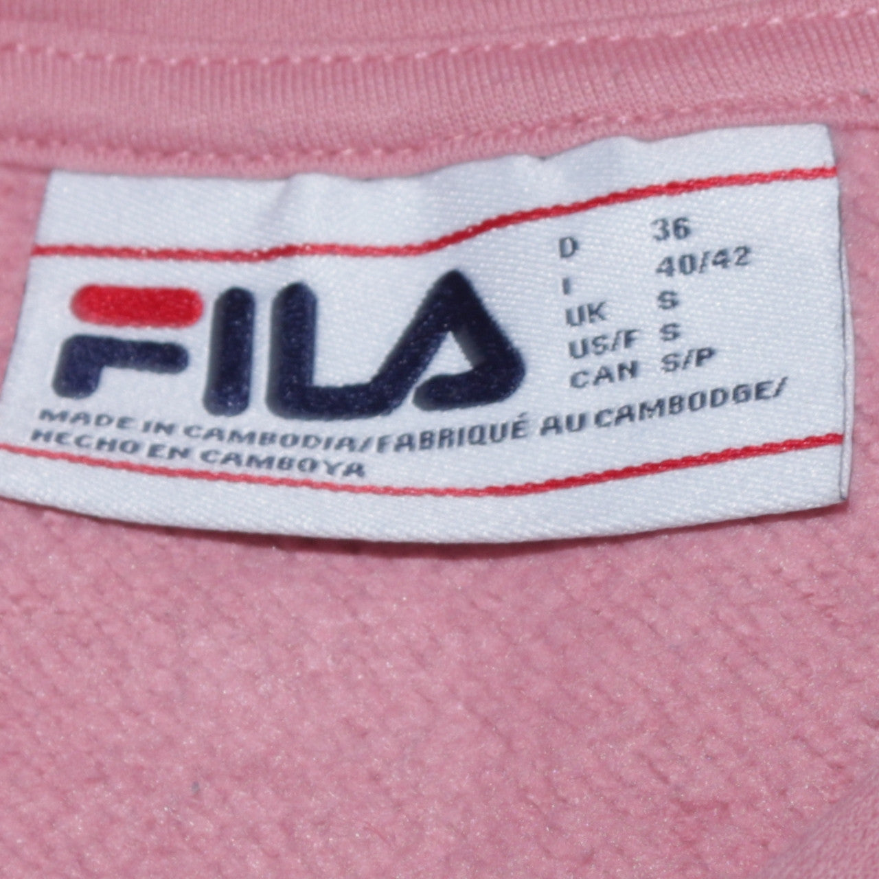 Fila Women’s Pink Pullover Hoodie Small Cotton Blend Casual