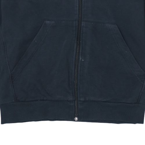 Adidas Boys Black Full Zip Hoodie 15-16 Years Essentials Sportswear