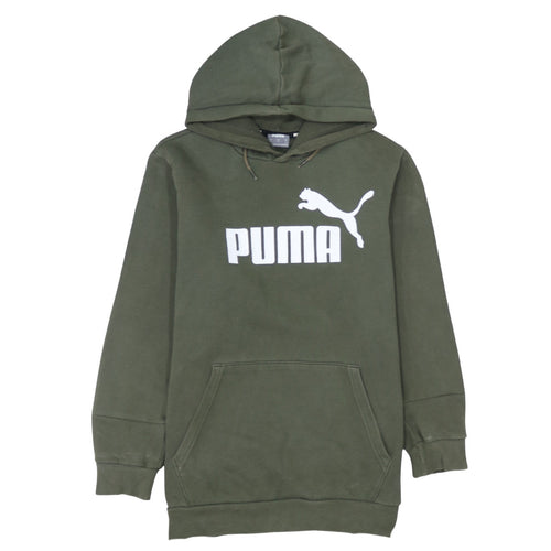 Puma Men's Green Hoodie Small Pullover Logo Sweatshirt