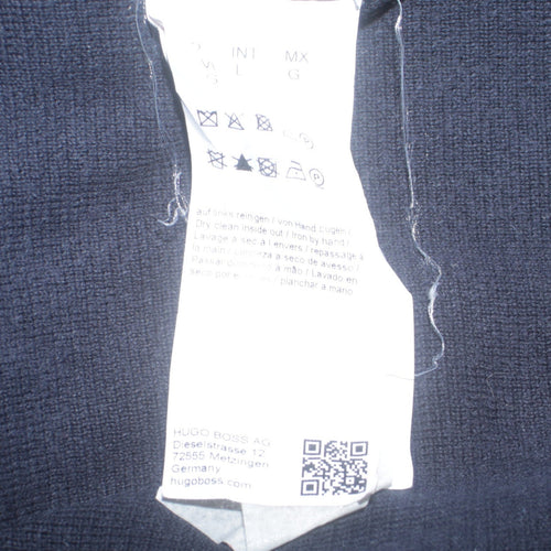 Hugo Boss Men's Black V-Neck Cotton Pullover Jumper Size L