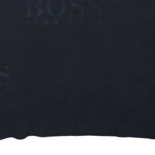 Hugo Boss Men's Black V-Neck Cotton Pullover Jumper Size L