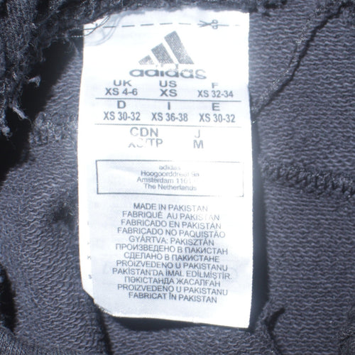 adidas Womens Black XS Jogger Trousers with Three Stripes