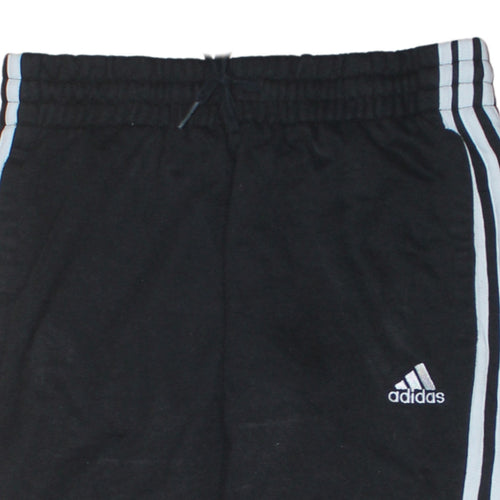 adidas Womens Black XS Jogger Trousers with Three Stripes