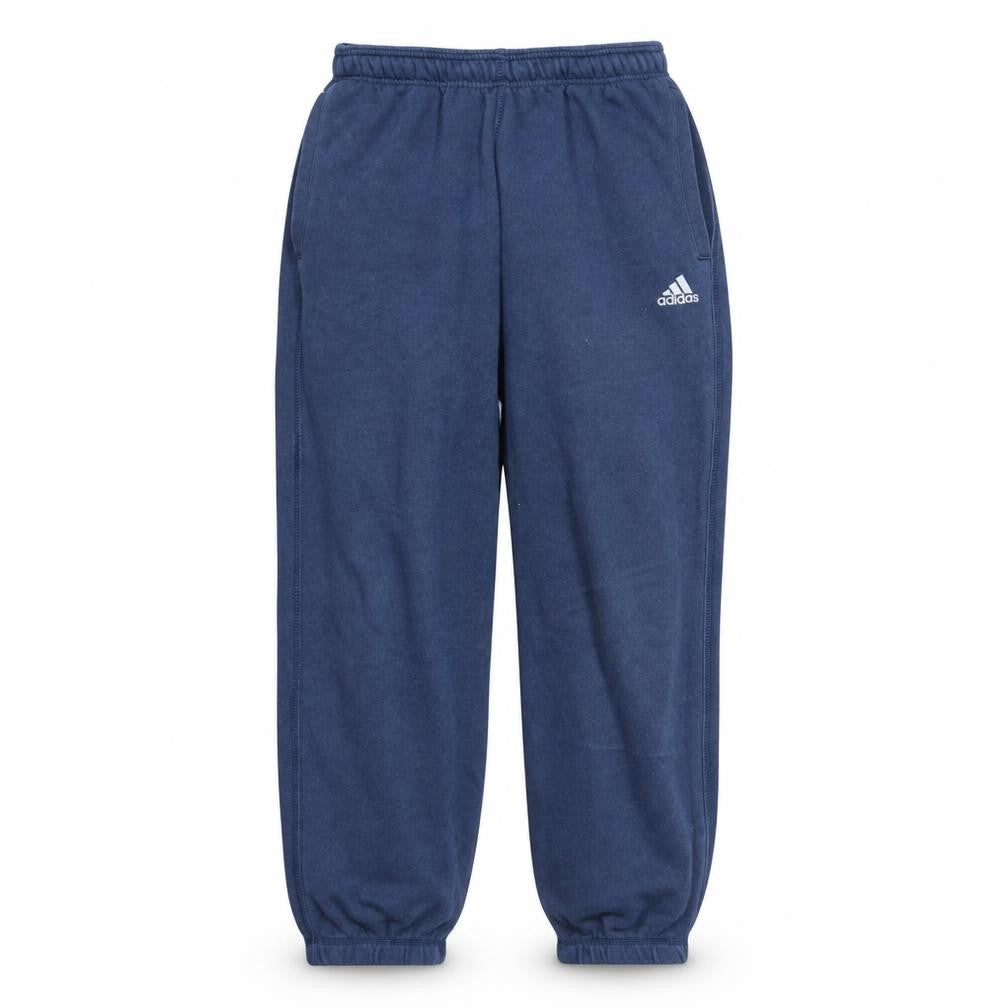Front view of Adidas Men Blue Sweatpants, size S, Regular Fit Fleece Joggers