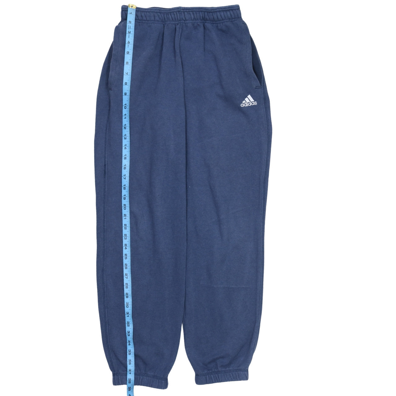 Adidas Men Blue Sweatpants Size S Regular Fit Fleece Joggers