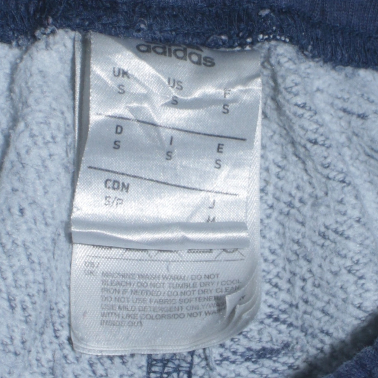 Adidas Men Blue Sweatpants Size S Regular Fit Fleece Joggers