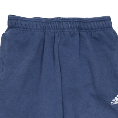 Adidas Men Blue Sweatpants Size S Regular Fit Fleece Joggers