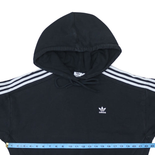 Adidas Womens Black Hoodie Size 8 Cropped Pullover Hooded Sweatshirt