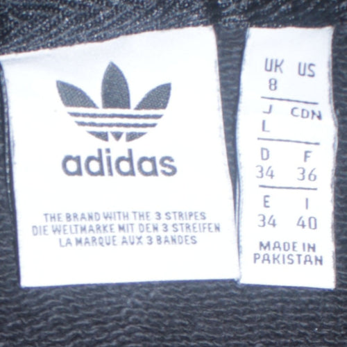 Adidas Womens Black Hoodie Size 8 Cropped Pullover Hooded Sweatshirt