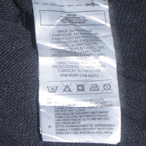 Adidas Womens Black Hoodie Size 8 Cropped Pullover Hooded Sweatshirt
