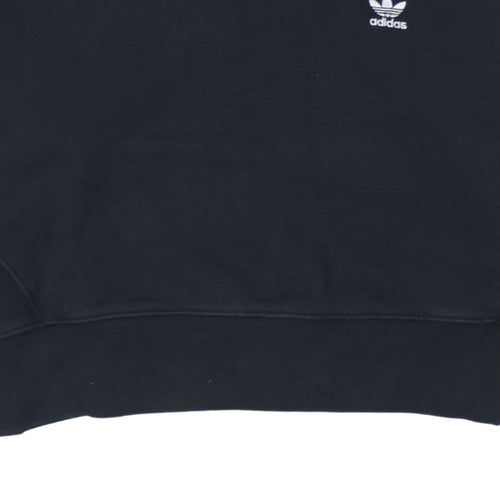 Adidas Womens Black Hoodie Size 8 Cropped Pullover Hooded Sweatshirt