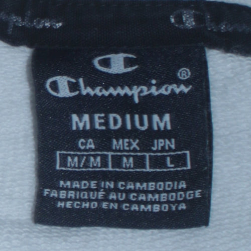 Champion Men's White Medium Crew Neck Logo Sweatshirt