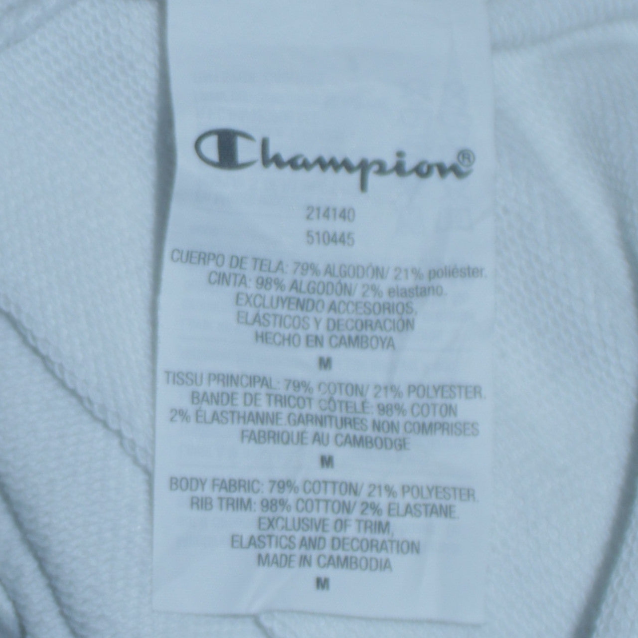 Champion Men's White Medium Crew Neck Logo Sweatshirt